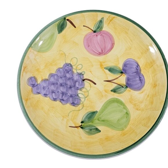 Caleca Frutta Hand Painted Italian Fruit Design 11 1/8”Dinner Plates – Set of 2 - Picture 7 of 16